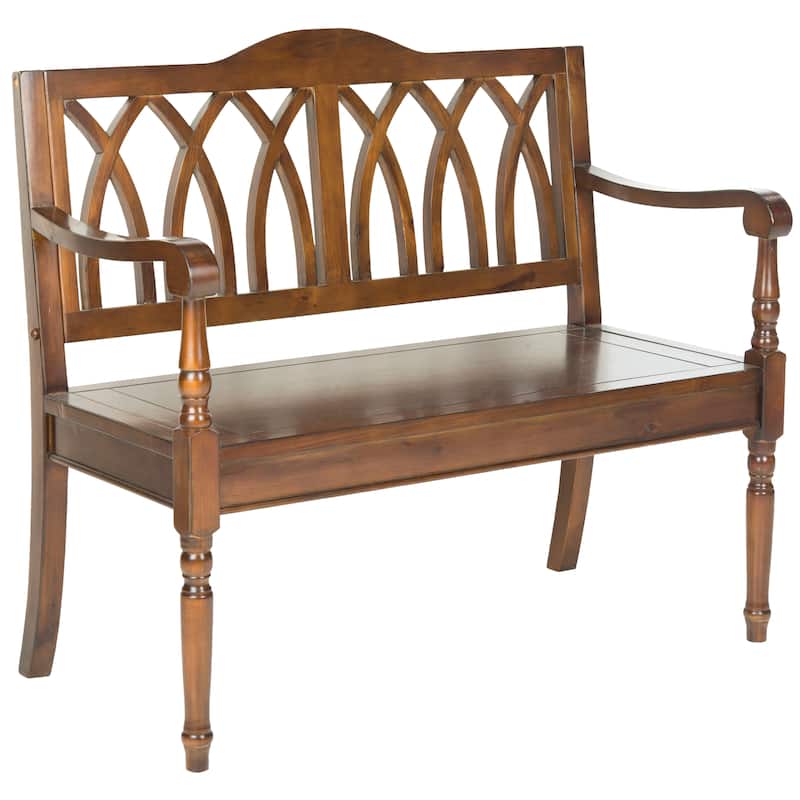 SAFAVIEH Benjamin Dark Walnut Finish Bench - 40" x 19.7" x 36"