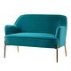 preview thumbnail 87 of 117, Barbara 43" Contemporary Velvet Loveseat Sofa with Goldtone Metal Legs by HULALA HOME