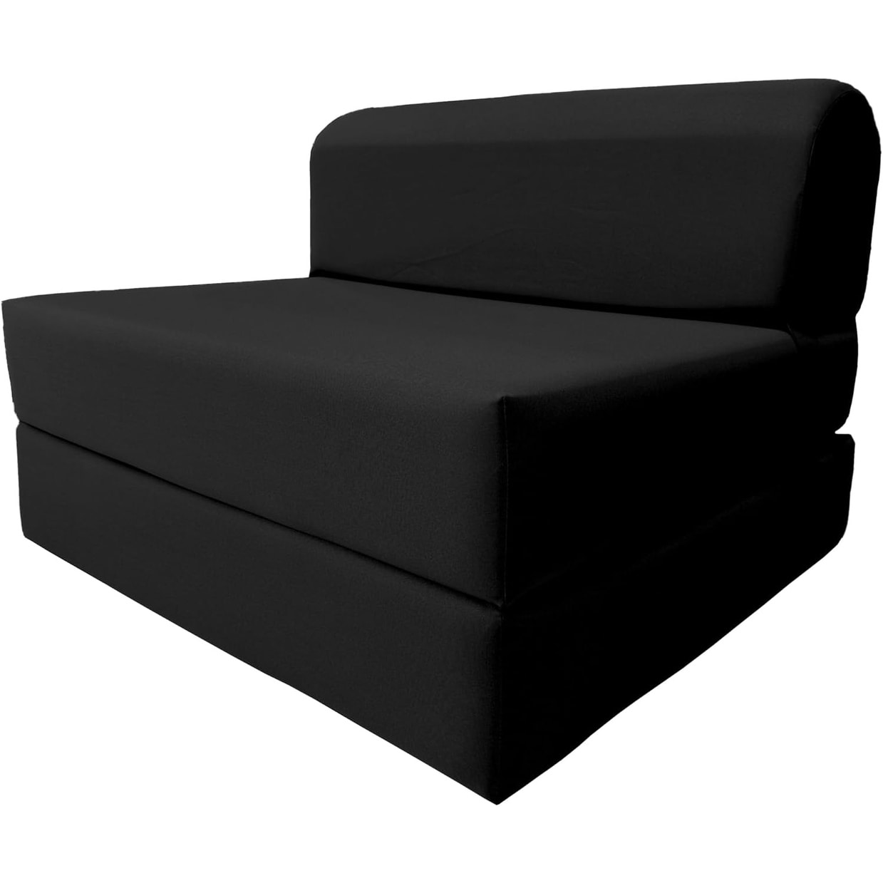Sleeper Chair Folding Foam Bed, Portable Studio Guest Sofa Beds 6 x 32 x 70 Black