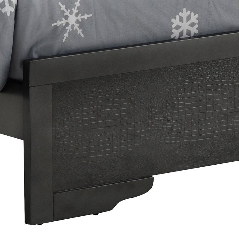Full Size Traditional Platform Bed with Sturdy Particle Board Construction and Easy Assembly