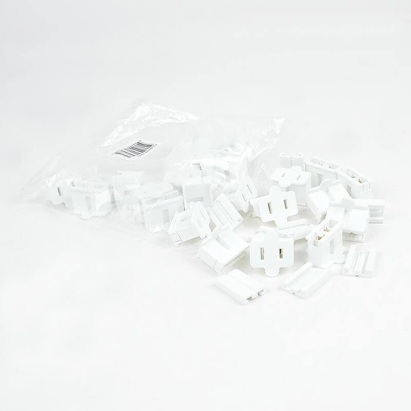 SPT-2 Female Plug, Snap On Vampire Plugs, White, Polarized, 10 Amp, 25 Pack - Medium