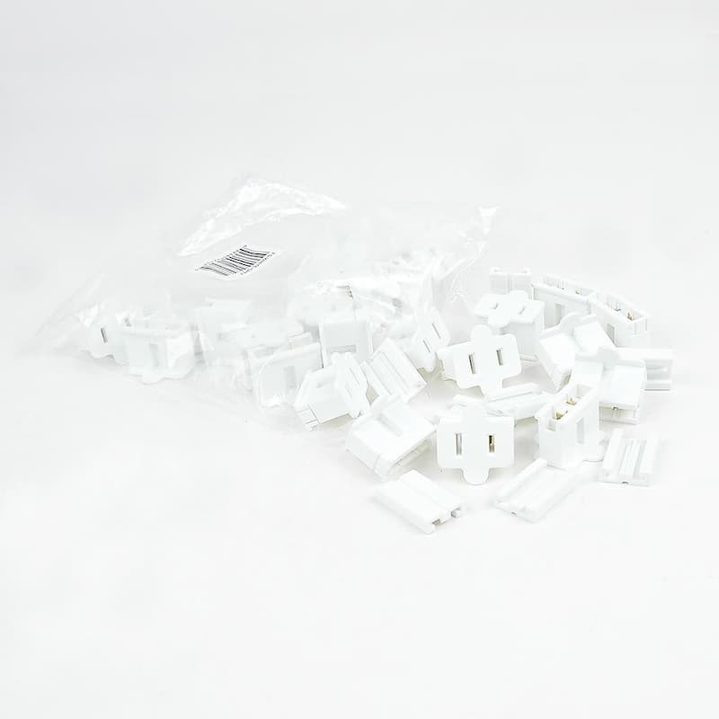 SPT-2 Female Plug, Snap On Vampire Plugs, White, Polarized, 10 Amp, 5 Pack - Medium