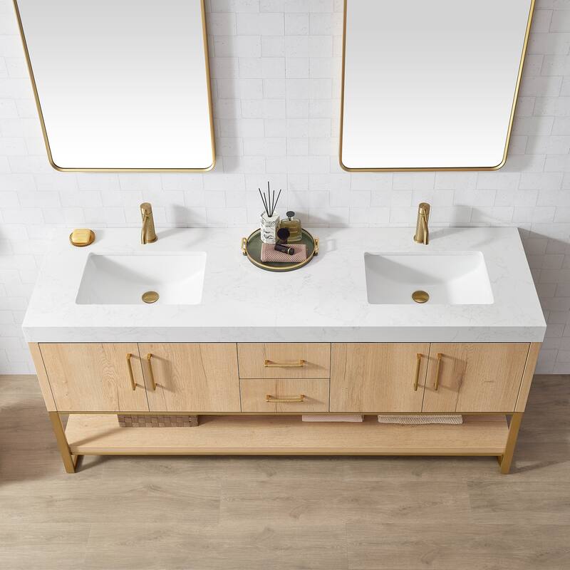 Kolkata Bathroom Vanity in Weathered Oak without Mirror