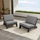 preview thumbnail 25 of 136, Outdoor Teak Wood Waterproof Armless Chair Loveseat with Cushions