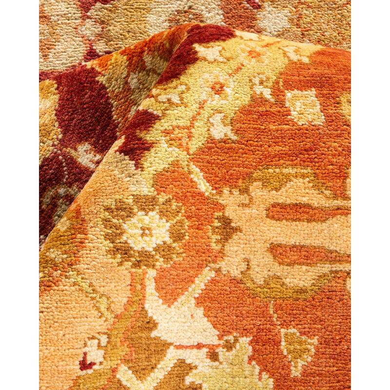 Overton Handknotted Wool Contemporary Floral Ivory Area Rug - 4' x 6'
