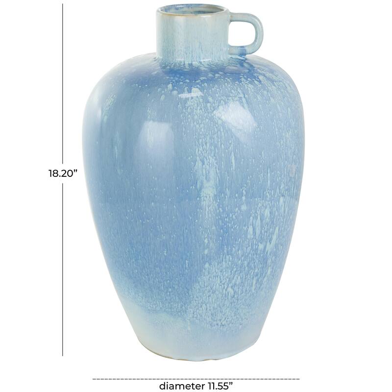 Ceramic Ombre Decorative Vase with Unique Texturing - Blue - Roche River Decor