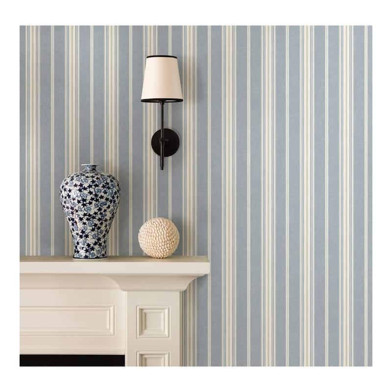 Chesapeake Cooper Denim Cabin Stripe Wallpaper - 20.5 x 396 x 0.025