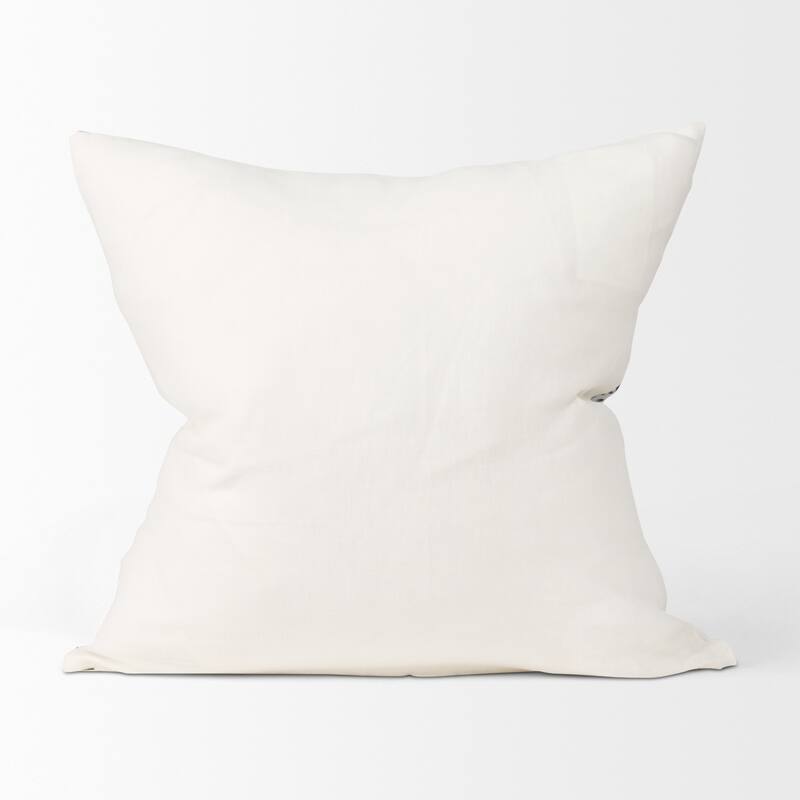 Jenna Cream w/ Black Print Linen Square Decorative Pillow Cover