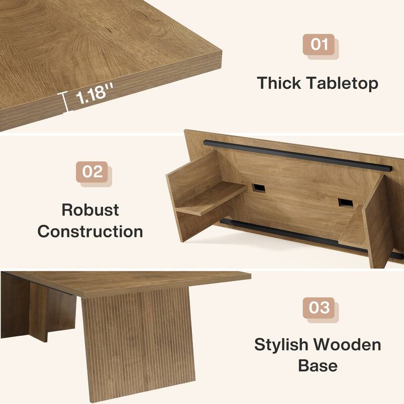 Modern Conference Table for 10 People, Large Conference Room Table