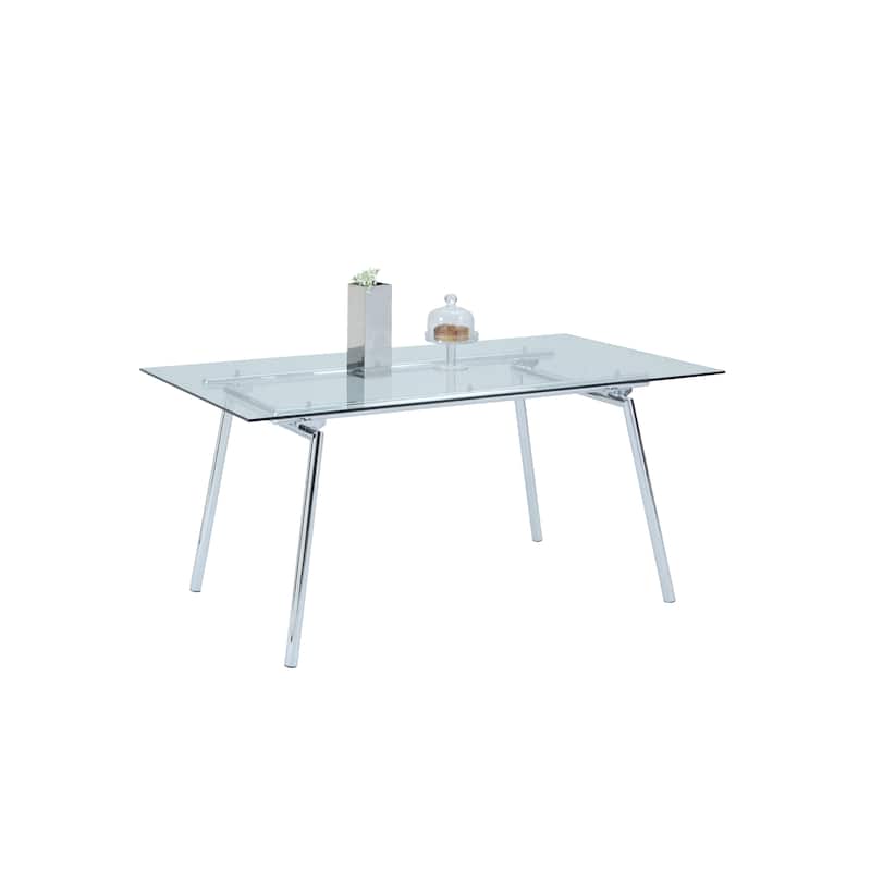 Somette Constance Dining Table with Clear Glass Finish