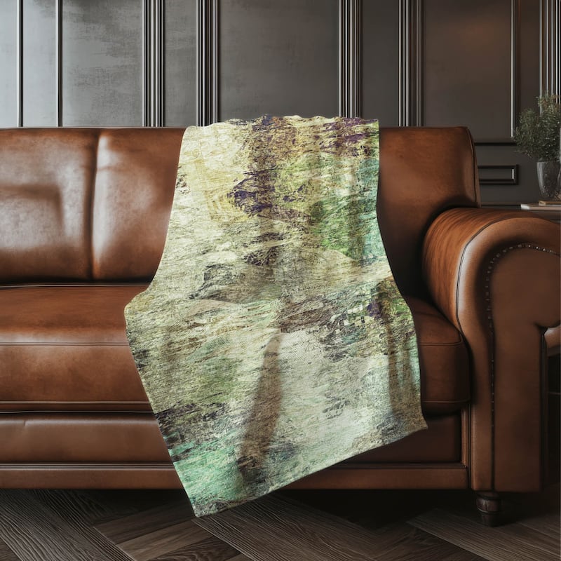 Premium Machine Washable Modern Abstract Sherpa Throw Blanket - Beige - 4'2" x 5'10"