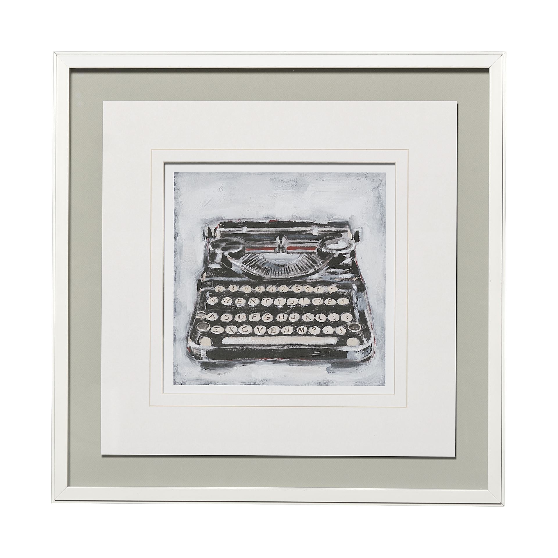 Vintage Typewriter I by Ethan Harper a Framed Art Print Matted under Glass