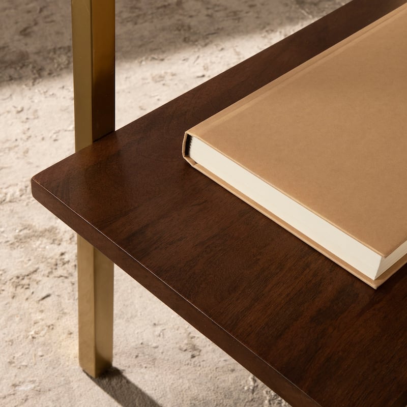 Kate and Laurel Abcott Wood and Metal Side Table - 20x12x24