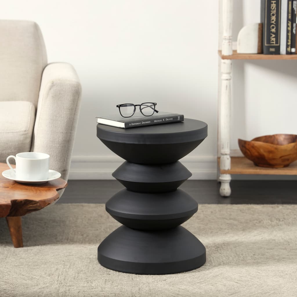 Black Metal Art Deco Inspired Accent Table