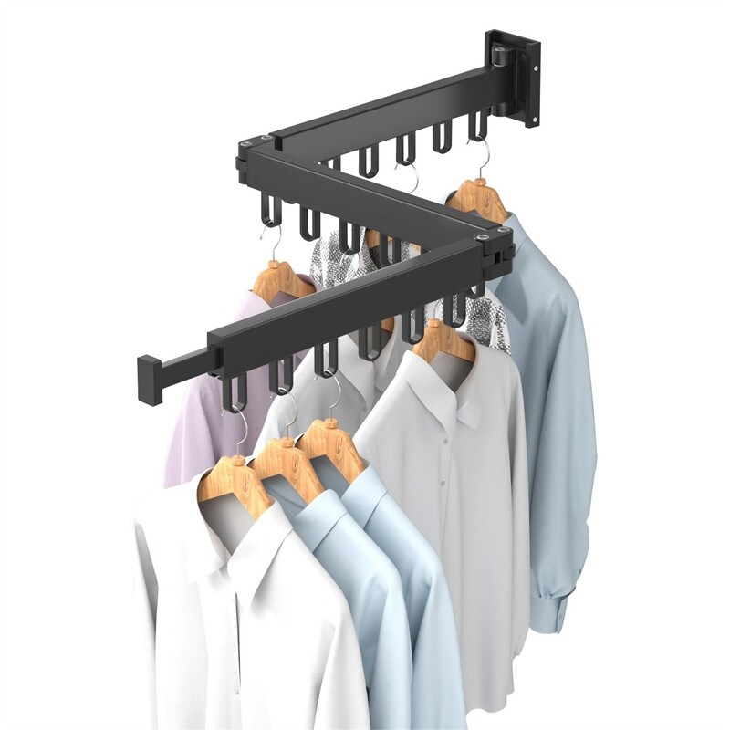 Wall Mounted Retractable Clothes Drying Rack Space Saver Bed