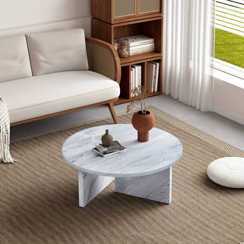 Round Coffee Table Center Table Side Table, White Tea Table Accent Table Dining Table End Table Sofa Table