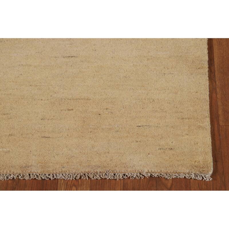 Striped Gabbeh Modern Runner Rug Hand-Knotted Wool Carpet - 2'10"x 9'6"