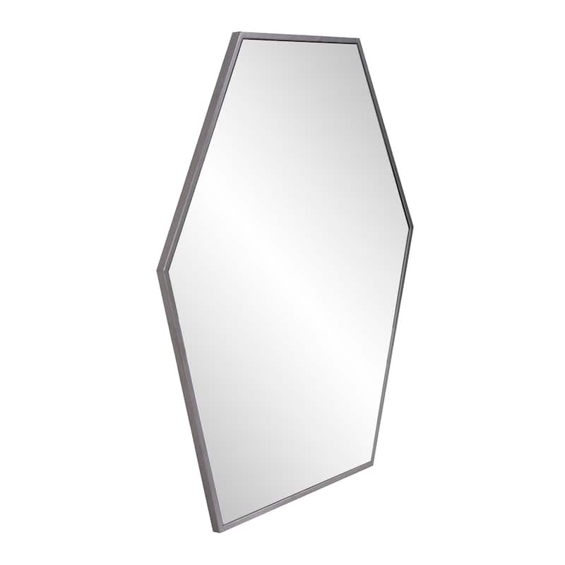 Allan Andrews Silver Heaxgonal Shaped Metal Framed Wall Mirror - 30" x 30"