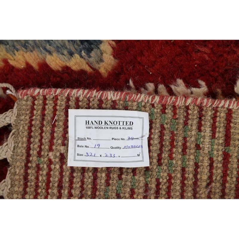 Geometric Tribal Moroccan Oriental Area Rug Hand-knotted Wool Carpet - 7'8" x 10'8"