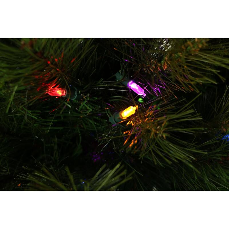 Fraser Hill Farm 7.5' Pine Christmas Tree, Multicolored LED