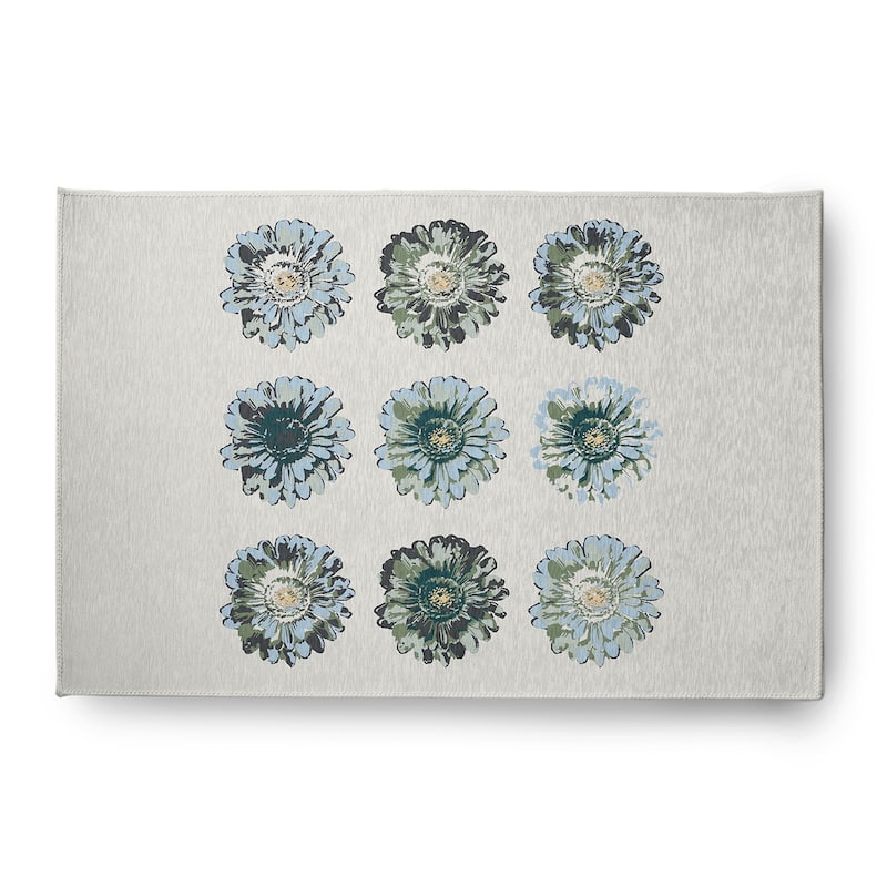 Gypsy Floral Spring Chenille Indoor/Outdoor Rug - Green - 4' x 6'
