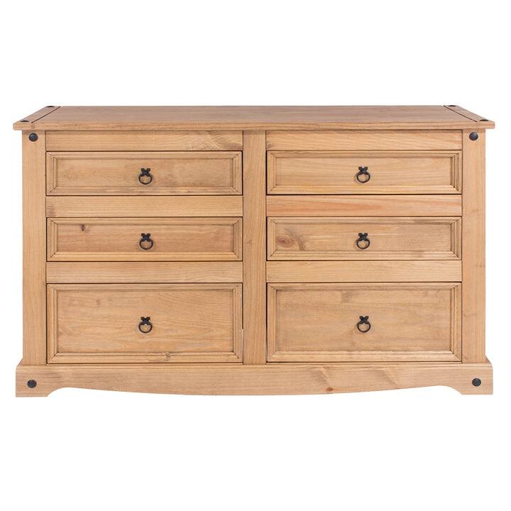 Wood Dresser 3+3 Drawers Chest Corona Collection | Furniture Dash