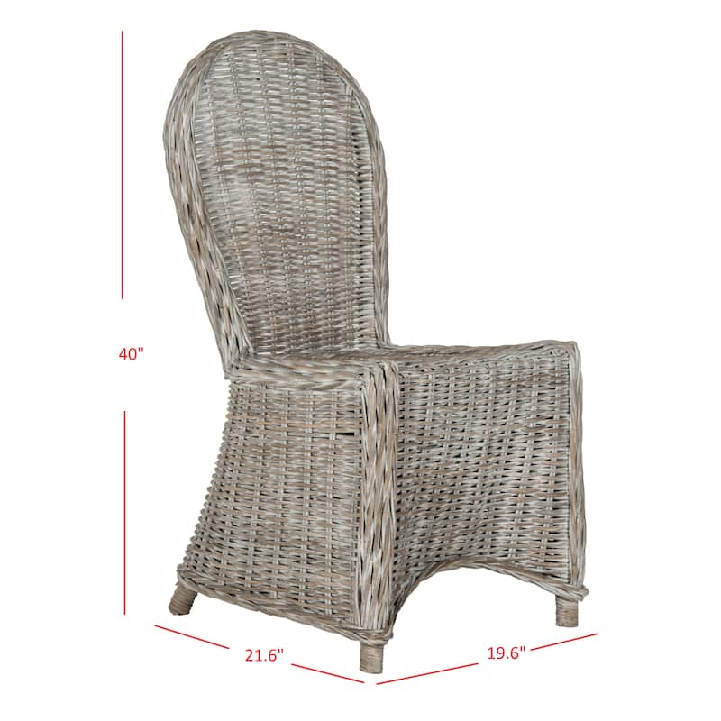 SAFAVIEH Manolica White Washed Dining Chair (Set of 2) - 19.5" x 26" x 40.5" - 20Wx26Dx41H
