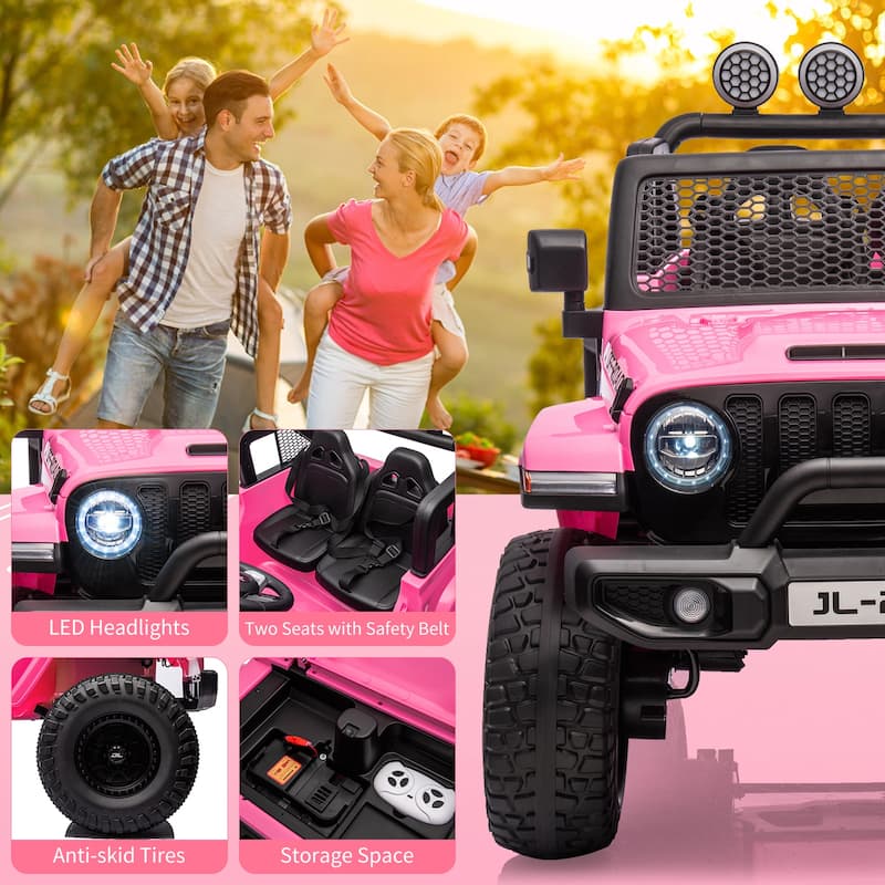 24V 2 Seater Kids Ride On Truck Electric Vehicle for Toddlers Switchable 2WD/4WD