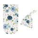 preview thumbnail 2 of 4, Watercolor Floral Collection Girl Baby Cocoon and Beanie Hat Sleep Sack - 2pc Set - Navy Blue Pink Boho Shabby Chic Rose Flower
