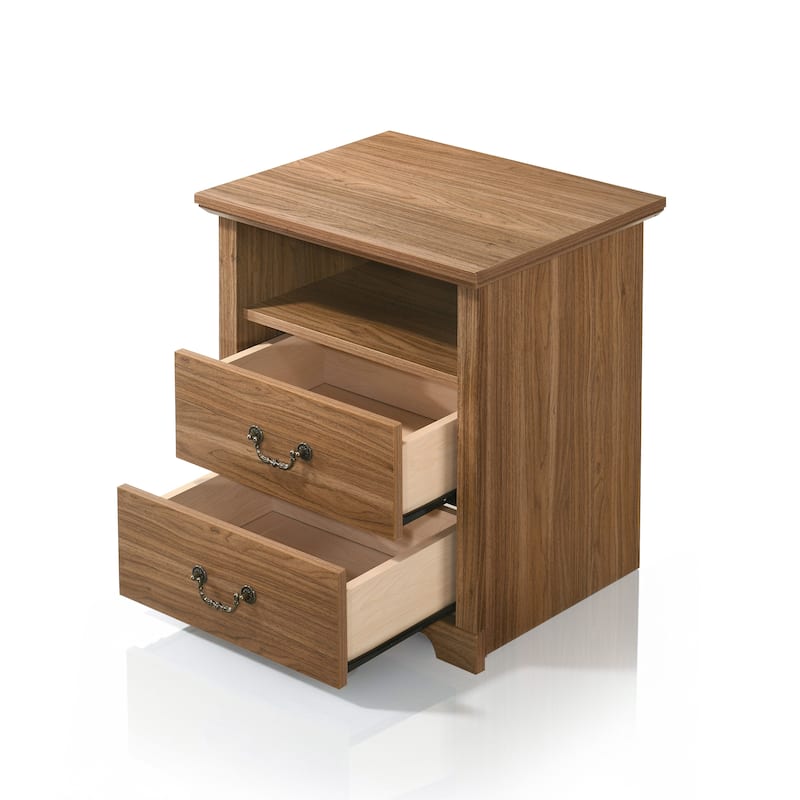 247 Shop At Home Marie 2-Drawer Set of 2 Nightstands with Open Storage Shelf