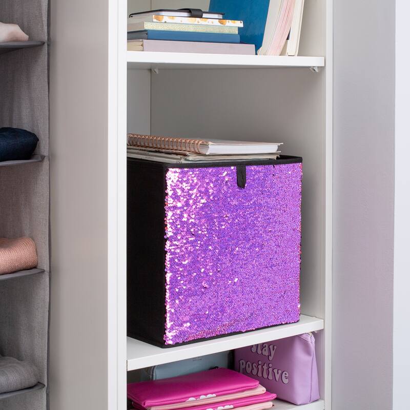 Organize It All Reversible Sequin Storage Cube