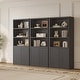 preview thumbnail 11 of 9, Modern 6-Tier Bookcase With 2 Fluted Doors And Adjustable Shelves