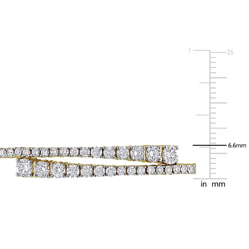 Miadora 3 2/5ct TW Graduated Diamond Bypass Bangle in 14k Yellow Gold - 6.5 in