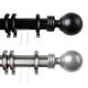 preview thumbnail 1 of 1, InStyleDesign Globe Finial Traverse Curtain Rod with Open Center Rings