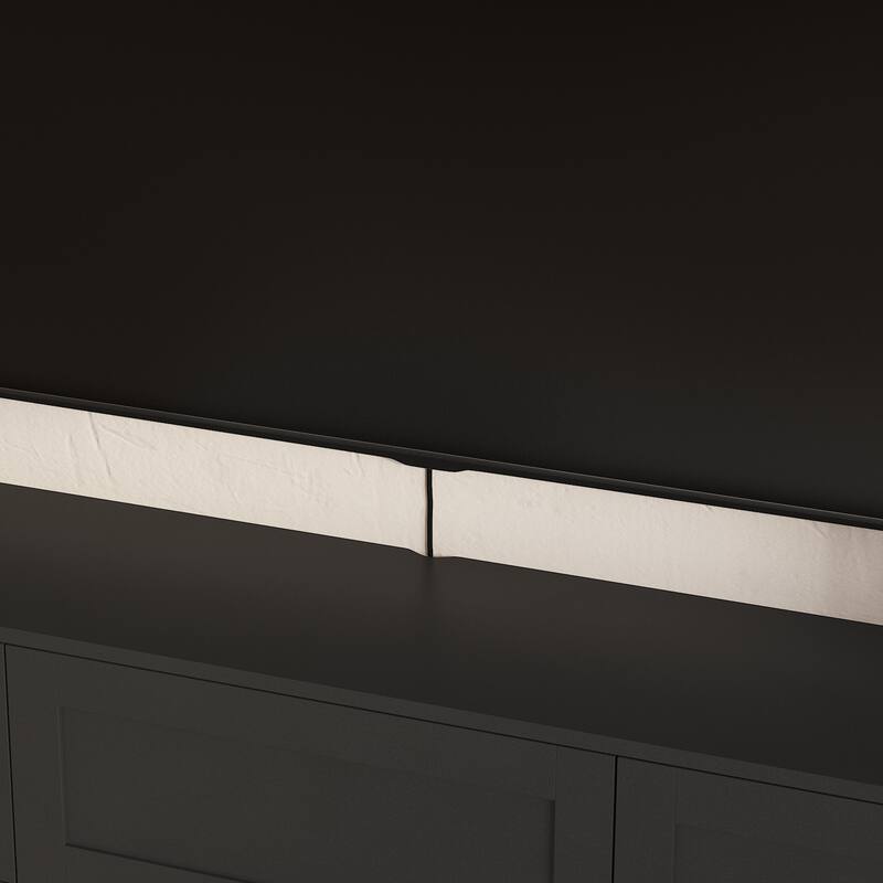 Floating LED TV Stand for Living Room, Wall Mounted TV Console Table with Power Outlet