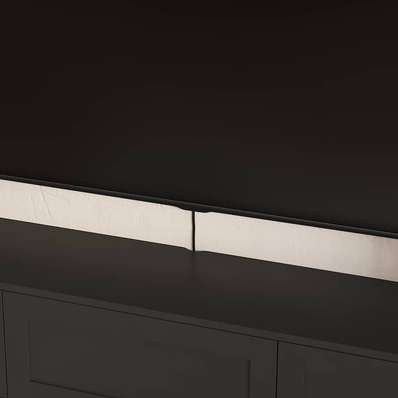 Floating TV Stand, Wall Mounted TV Shelf with Led Lights & Power Outlet,High Gloss TV Cabinet for TV Stands for Living Room