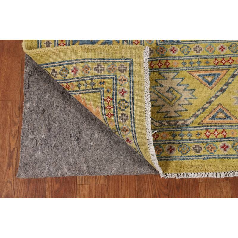 Yellow Kazak Oriental Area Rug Handmade Wool Carpet - 5'10" x 8'0"