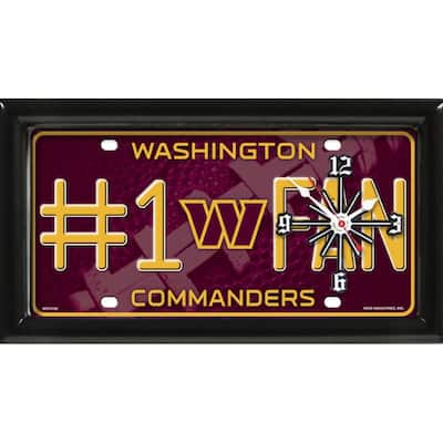 Washington Commanders License Plate Clock