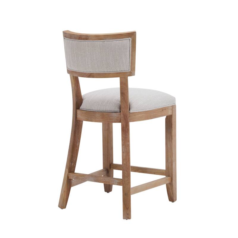 Modern 26.5" Set of 2 Bar Stools with Backrest, Foam Cushioned Seat, Solid Wood Frame, Armless for Bar Counter Kitchen Island
