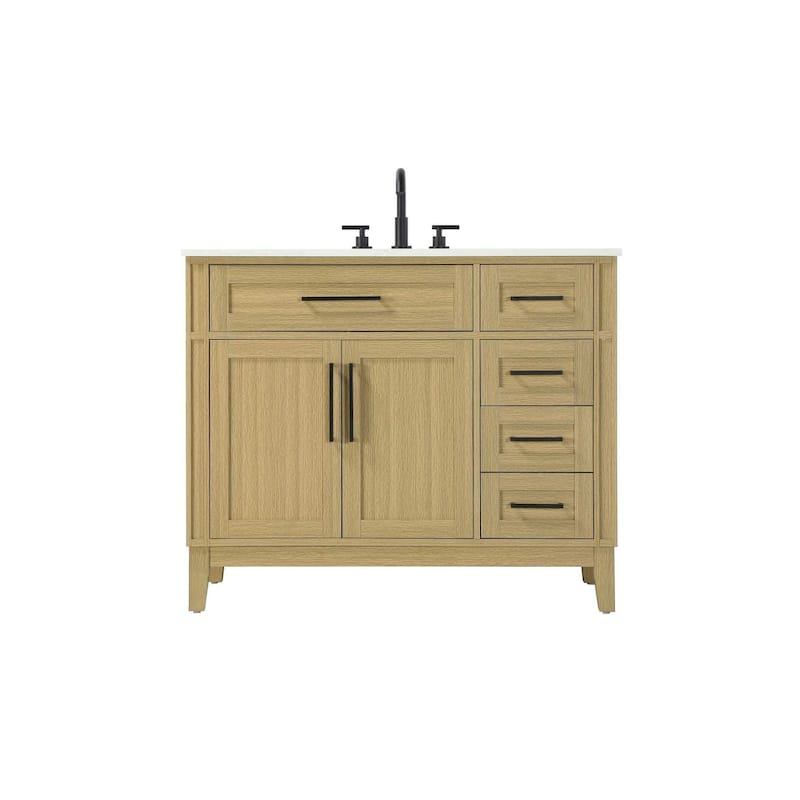 Rachel Single Bathroom Vanity (32-42 inch) - Honey Brown - 42"
