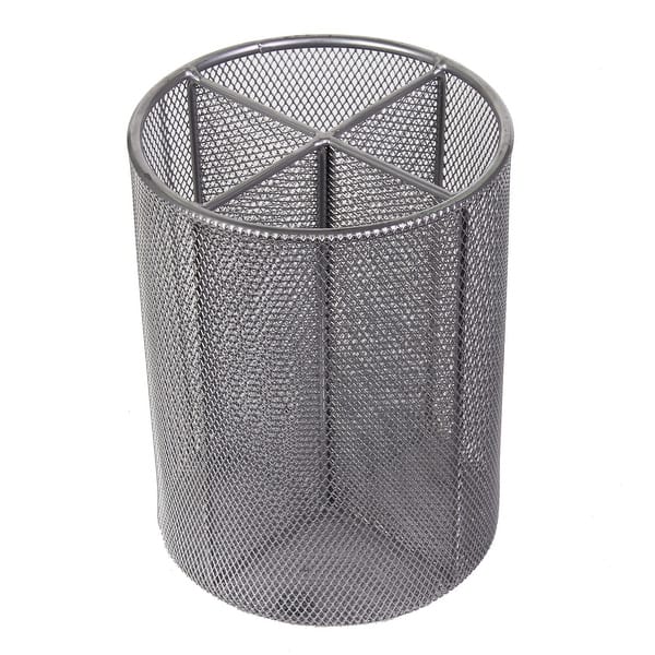 slide 2 of 3, YBM Home Silver Mesh Quartet Cup Utensil Organizer Caddy Silver