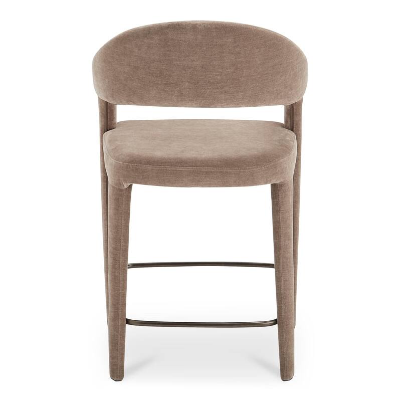 NADAAL STUDIOS Bryn, Upholstered Counter Stool with Open Barrel Back - 23.6"W x23.3"D x39"H