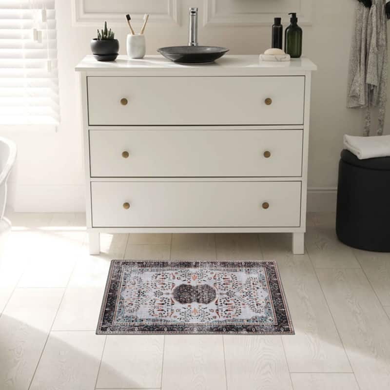 Superior Sparrow Medallion Machine Washable Indoor Area Rug or Runner