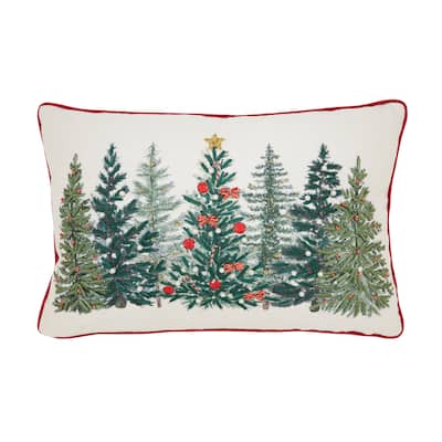 Christmas Trees Throw Pillow