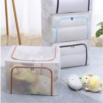 Clothes Storage Box - PVC Foldable Stackable Container Organizer Set