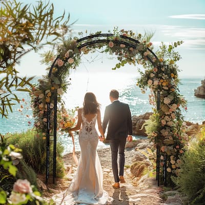 Heavy Duty Metal Garden Large Arch Arbor Trellis Wedding Ceremony Frame