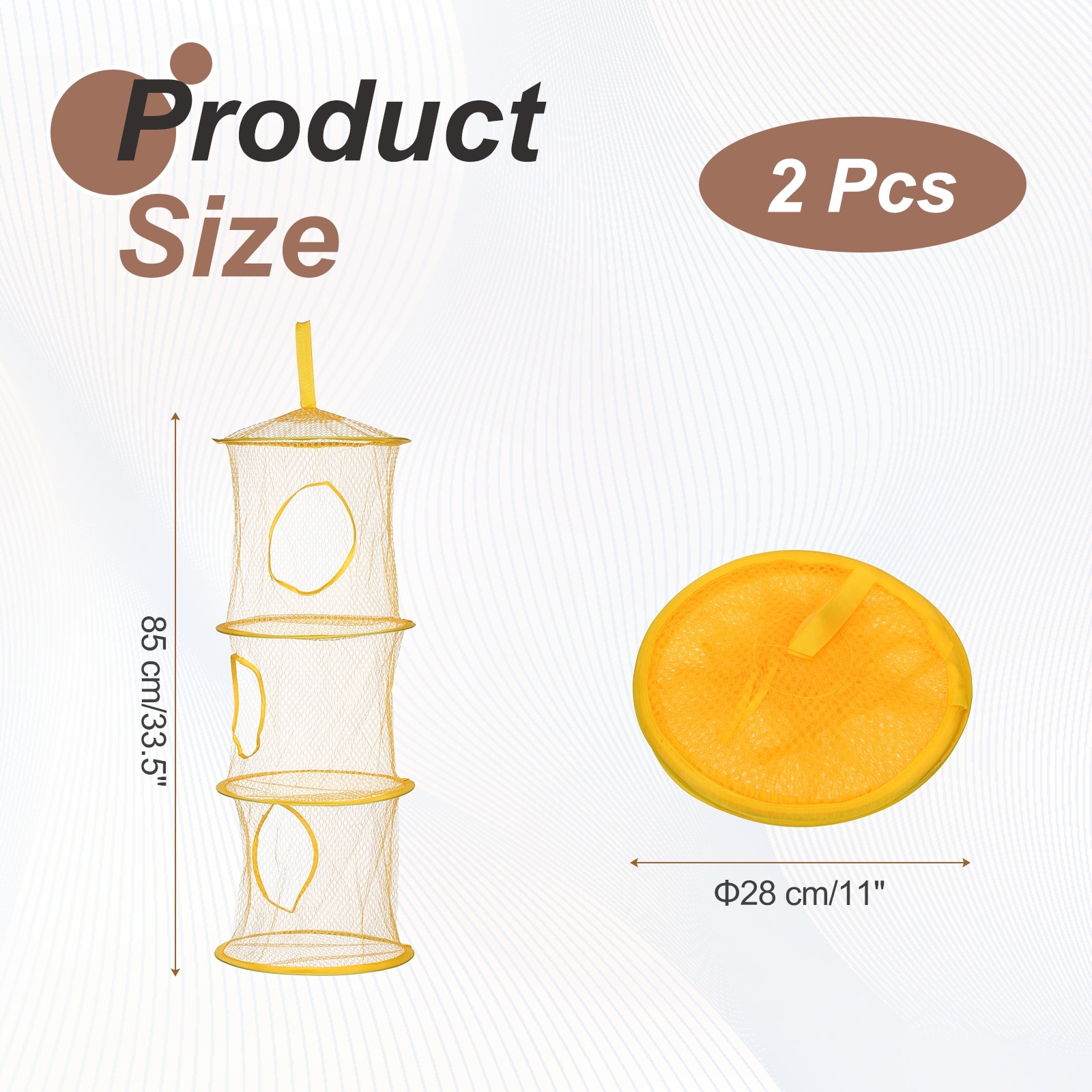 Mesh Hanging Storage Basket, Foldable Storage Organizer with Compartments Space Saver Bags