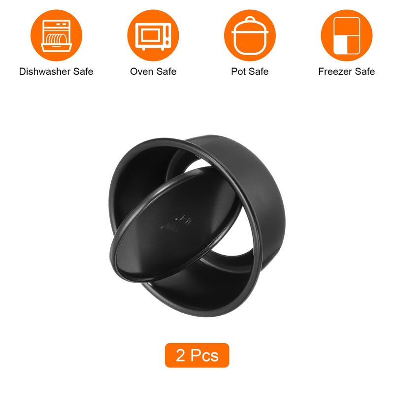2Pcs Round Cake Pan with Removable Loose Bottom Anodized Aluminum Baking Pan
