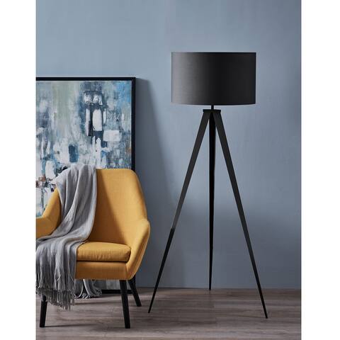 Teamson Home - Romanza Tripod Floor Lamp With Black Shade