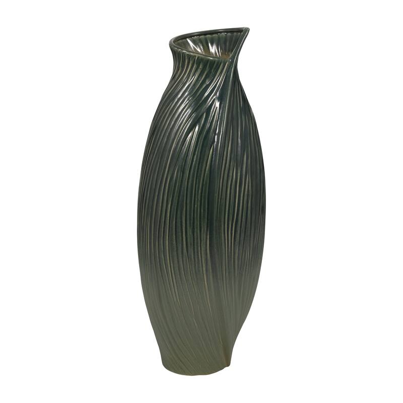 Ceramic Stylish Rubpert Contemporary Vase - Green